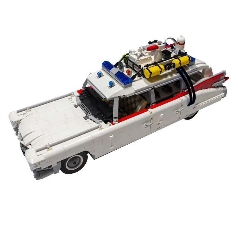 GoldMoc Ecto 1 Building Blocks Set Vehicle Car Movie Ghostbusters Toy Full Gobricks MOC Compatible with LEGOES 10274