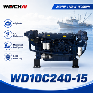 Moteur diesel marin SCDC authentique Weichai WD10C240-15 240HP 176kW IMO II pour fabricant de bateaux de pêche - Product Image 1