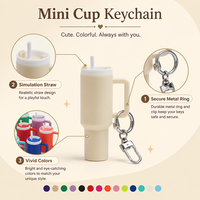 Set Gantungan Kunci Tumbler Mini Bentuk Cangkir 3D Lembut, Aksesoris Tas, Botol Air Mini, Mainan untuk Hadiah Ulang Tahun Anak