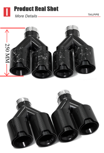 Puntas de Escape para Automóviles BMW Universales de Acero Inoxidable 304 + Fibra de Carbono Estilo Y, Punta de Silenciador Cuádruple <span class=keywords><strong>M</strong></span> Performance, Personalización Disponible - Product Image 5