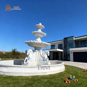<span class=keywords><strong>TREVI</strong></span> Fuente de Mármol Blanco con Caballos para Jardín Tallada a Mano para Decoración de Villa y Césped al Aire Libre en Venta al Por Mayor - Product Image 5
