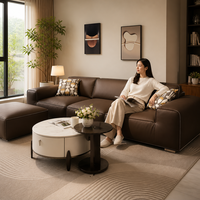 Canapé carré de loisirs en cuir écologique avec rembourrage en éponge pour la maison, le bureau ou la villa