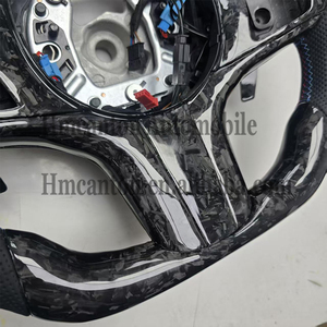 พวงมาลัยรถยนต์หนังคาร์บอนไฟเบอร์ปลอมแปลงสำหรับ BMW G Series M3 G20 G30 G80 M4 G82 M5 CS - Product Image 4