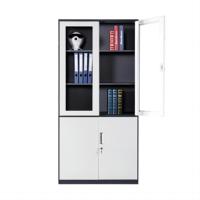 Armoire de rangement de bureau porte battante casier métallique à surface lisse pour classeur scolaire