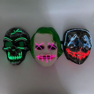 OEM fiesta club nocturno forma personalizada LOGO <span class=keywords><strong>LED</strong></span> brillante <span class=keywords><strong>cara</strong></span> de neón cable EL alambre máscara - Product Image 3
