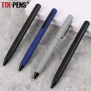 TTX рекламные простые металлические матовые мягкие резиновые скрученные шариковые ручки Boligrafos Stylo с пользовательским логотипом