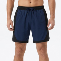 Shorts de sport décontractés pour hommes, design OEM ODM, blocs de couleur, taille élastique avec cordon de serrage, poches latérales, longueur au-dessus du genou, pour la course et l'entraînement