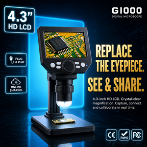 <span class=keywords><strong>Microscopio</strong></span> electrónico digital G1000 reloj Reparación de teléfonos móviles <span class=keywords><strong>microscopio</strong></span> 4,3 pulgadas LCD PCB inspección <span class=keywords><strong>microscopio</strong></span> - Product Image 1