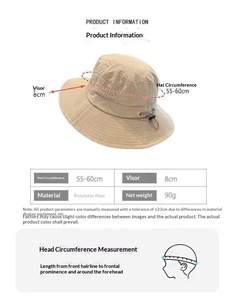 Chapeau d'été décontracté en nylon respirant avec protection solaire pour hommes et femmes, idéal pour la randonnée, la pêche, l'escalade, le <span class=keywords><strong>ski</strong></span>, à large bord et séchage rapide - Product Image 6