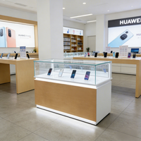 Vitrine de Comptoir Antivol Robuste avec LED et Verre Trempé pour Téléphones, Idéale pour Centres Commerciaux de Luxe et Boutiques de Détail