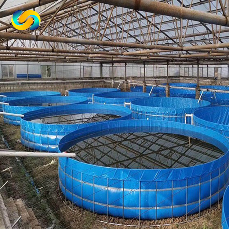 Индивидуальный высококачественный пластиковый ПВХ складной круглый брезентовый пруд для разведения водных продуктов