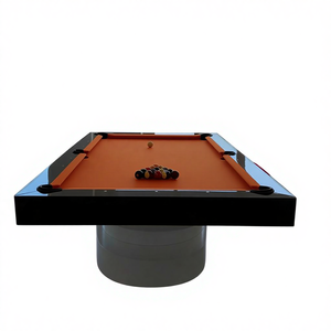 Table de billard contemporaine de luxe en bois massif de 6 pieds et 7 pieds, de haute qualité, avec pochettes en <span class=keywords><strong>cuir</strong></span> et ardoise personnalisées, qualité tournoi, convertible en table à manger - Product Image 1