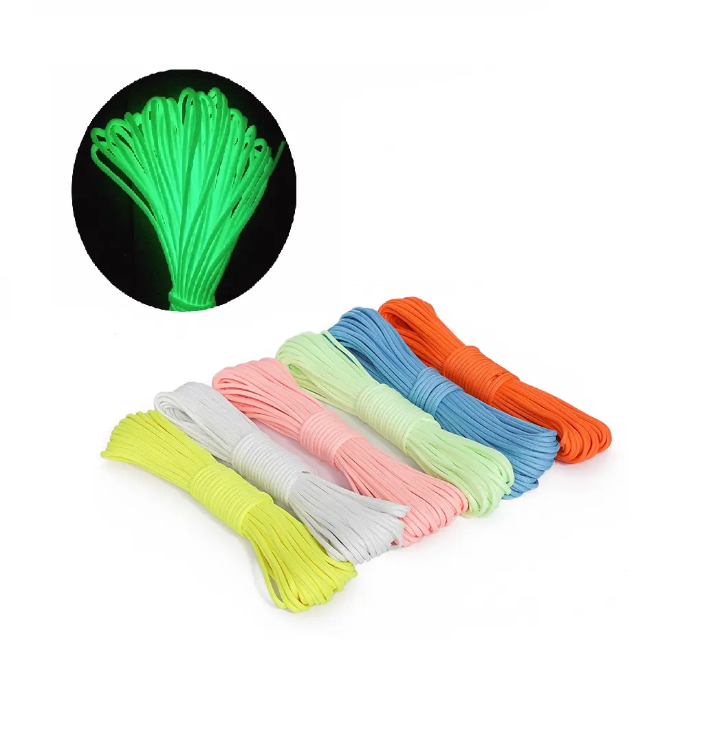 7 strands core Glowing cord 550lbs High strength polyester Luminous Parachute cord