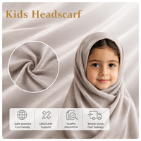 Voile pour enfants A7 tendance à carreaux et rayures en satin, antistatique, infroissable, en polyester, pour foulard quotidien des enfants