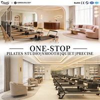 Machine de Pilates Reformer en Bois Professionnelle pour Studio Commercial, Équipement de Gym Durable, Ensemble Complet d'Entraînement de Fitness Professionnel, Vente en Gros