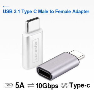 Adattatore ULT-unite USB3.1 10Gbps Type-C <span class=keywords><strong>M</strong></span>/F con Alloggiamento in Lega di Alluminio, Ricarica Rapida fino a 100W, Nuovo di Zecca - Product Image 2