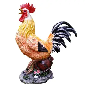 Animal Chicken Rooster Figurine Statue in Sculpture Garden Decorations Yard Decor Factory Manufacturer Supplier Life Size Resin