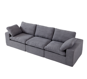 Sofá Tapizado en Tela Chenilla, Sofá de <span class=keywords><strong>3</strong></span> <span class=keywords><strong>Plazas</strong></span> Extra Grande y Cómodo Tipo Nube, Cojín Doble de Felpa para Sala de Estar - Product Image 3