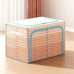 Caja de Almacenamiento Plegable Moderna de Tela con Cierre de Cremallera para Muebles de Dormitorio - Product Image 1