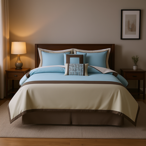 7 Piece <b>Comforter</b> <b>Set</b> Solid Modern Design Polyester Filling Home Bedding - Product Image 2