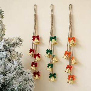 กระดิ่งคริสต์มาสแขวนผนัง งานแฮนด์เมดเหล็กตกแต่ง สำหรับห้องนั่งเล่น ของตกแต่งวันหยุด - Product Image 2