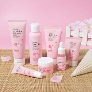 Trousse de Beauté pour Femmes avec Logo Personnalisé, Soins du Visage Éclaircissants au <span class=keywords><strong>Sakura</strong></span> Japonais 7 Pièces, Hydratant et Meilleur Kit - Product Image 3
