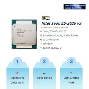 Pandl ชุดมาเธอร์บอร์ดใหม่ M-ATX X99-P4มาเธอร์บอร์ดชุดคอมโบ <span class=keywords><strong>Intel</strong></span> Xeon E5 2620 V3 DDR4 2620v3 ECC RAM ชุดมาเธอร์บอร์ด X99 - Product Image 2