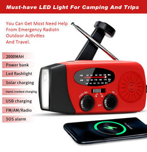<span class=keywords><strong>Radio</strong></span> de Supervivencia de Manivela Solar de Alta Capacidad con Salida USB y Tipo-C, 2000 mAh, Directo de Fábrica, para Supervivencia al Aire Libre - Product Image 4