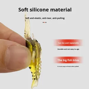 Attrayant artificiel appât souple petite herbe crevettes Simulation leurre en Silicone lumineux avec crochet pour poisson Mandarin carpe bar <span class=keywords><strong>brochet</strong></span> - Product Image 3