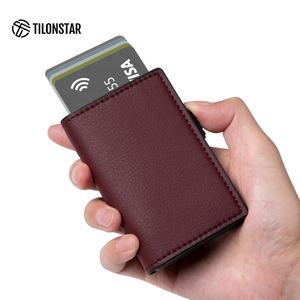 TILONSTAR TVC315 Porte-cartes Pop Up en cuir mince et aluminium avec sublimation bloquant RFID pour homme de crédit - Product Image 3