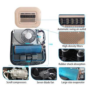 Batería 12 <span class=keywords><strong>voltios</strong></span> aparcamiento techo AC sistema acondicionador DC 24V 12 V aire acondicionado eléctrico para camión - Product Image 6