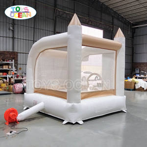 Château <span class=keywords><strong>gonflable</strong></span> commercial blanc pour enfants, équipement de jeu souple, trampoline - Product Image 4