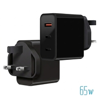 Pengisi Daya Cepat Gan 65w Pps Pd 3 Port Tipe C Usb untuk Ponsel Laptop, Pesanan Grosir Oem, Cocok untuk iphone samsung galaxy