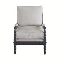 P0019 Fauteuil de luxe antique de style provincial français avec housse amovible et design bobine pour chambre d'hôtel et salon