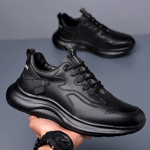 รองเท้าหนังลำลองผู้ชายสำหรับฤดูใบไม้ร่วง พื้นนุ่ม ส้นเตี้ย พื้นยาง รองเท้าสไตล์เดินเล่นสบายๆ - Product Image 1