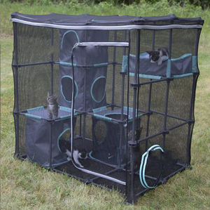 Tenda <span class=keywords><strong>Pop</strong></span>-<span class=keywords><strong>up</strong></span> all'aperto per animali domestici con tunnel per gatti per interni con recinti per gatti all'aperto e facile piegatura. - Product Image 3