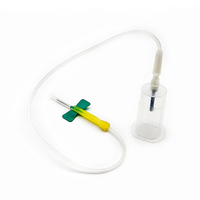 Fournitures médicales écologiques certifiées CE, kit de prélèvement sanguin, aiguille papillon de sécurité sous vide, tube en plastique 22g 23g 25g, usage vétérinaire
