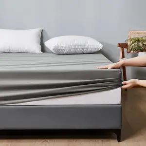 来样定做防过敏贴合纯色床垫保护器100% 防水海绵宝宝床垫保护器