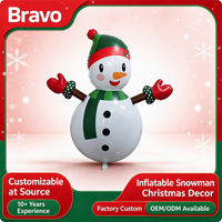 Bravo Bonhomme de neige gonflable lumineux blanc de Noël 105x73cm avec lumière LED pour décoration extérieure de jardin, de cour et de fête, décoration de vacances