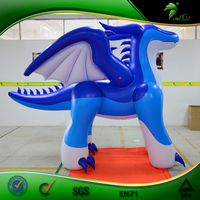 Costume de dragon bleu gonflable, jouets animaux de dessin animé gonflables, figurines de dragon gonflables, ballon
