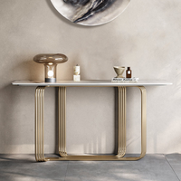 Table console en acier inoxydable de style italien moderne et contemporain, pour hôtel et salon
