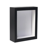 Cadre de boîte d'ombre en bois à chargement par le haut avec vitrine en bois en verre Hd avec fente pour capsule de bouteille de vin, billets, coquillages, timbres en liège