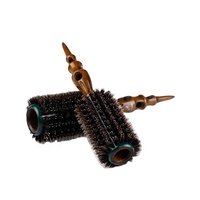Großhandel billig Designer Kork Griff Styling Kamm Eber Borste Haar bürste radiale Holz runde Haar bürste