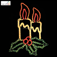 Luz LED Decorativa 2D con Motivo de Vela, Clasificación IP44, 2700K Blanco Cálido, Fácil Instalación para Decoración Exterior, Ramadán, Diwali, Navidad
