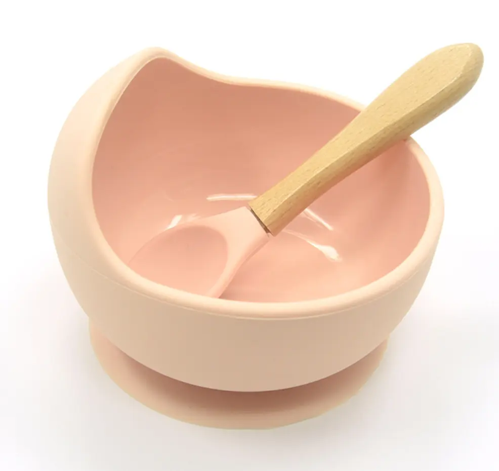 High Quality Silicone Bowl Set Anti-scalding Silicone Safe Tableware Baby Suction Bowl
