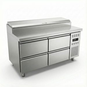 Vente directe d'usine Réfrigérateurs et congélateurs <span class=keywords><strong>Table</strong></span> de préparation de pizza sur comptoir Réfrigérateur Nouvelle tendance Refroidisseur de salade pour usine de boissons - Product Image 4