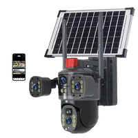 Système de caméra de sécurité solaire 4G WiFi PTZ A801, 8MP CMOS, vision nocturne grand angle bidirectionnelle, carte mémoire, V380APP