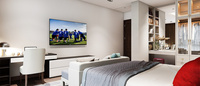 65 Zoll Brandneuer Original HDR Android Smart TV Google Play Multi-System-Wahl 4K HKC Panel LED Vollbild Hotel-TV Schwarz