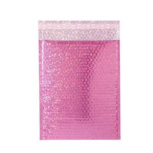 <b>Hot</b> Sale Pearlescent Aluminized <b>Pink</b> Glitter Bubble Mailing <b>Bag</b> Custom Printed Bubble Envelope - Product Image 1