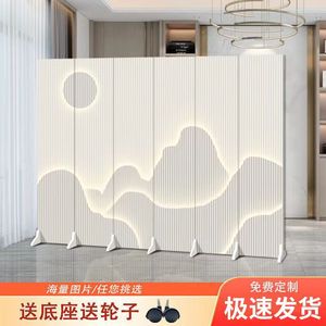 Chinese Style Folding Screen Partition Wall 6 Panel <b>Room</b> <b>Divider</b> With Landscape Painting For Living <b>Room</b> Office Decor - Product Image 4